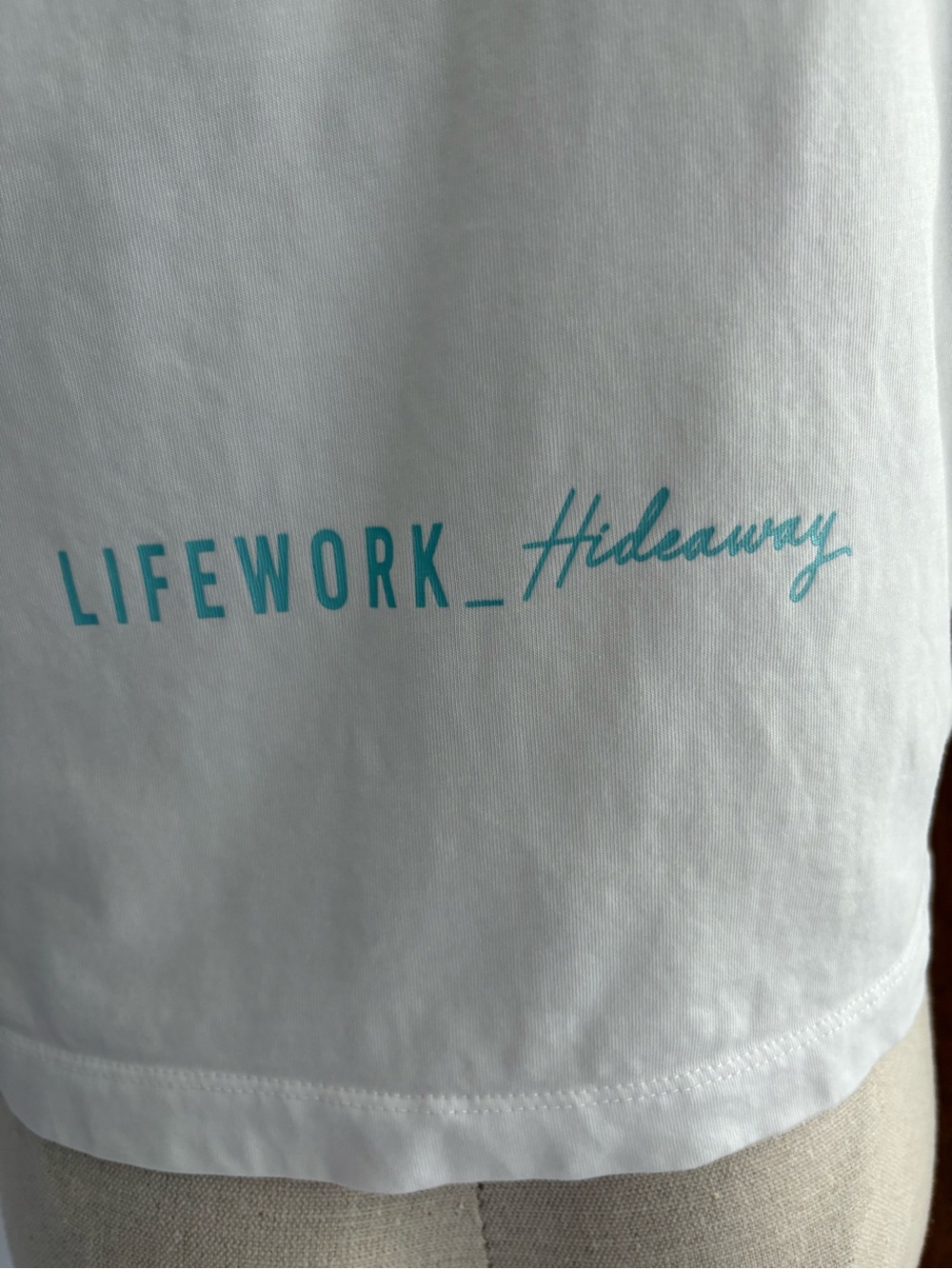 LIFEWORK Korea sz S White Crop Tee Teal French Bulldog Frenchie Tshirt - Picture 4 of 8